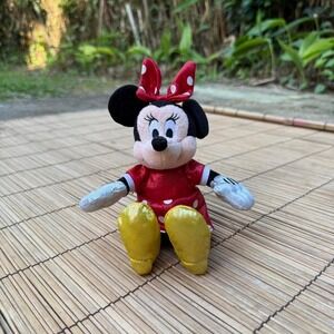 Ty‎ Beanie Babies Sparkle Minnie Mouse Red Dress Plush 10" Disney